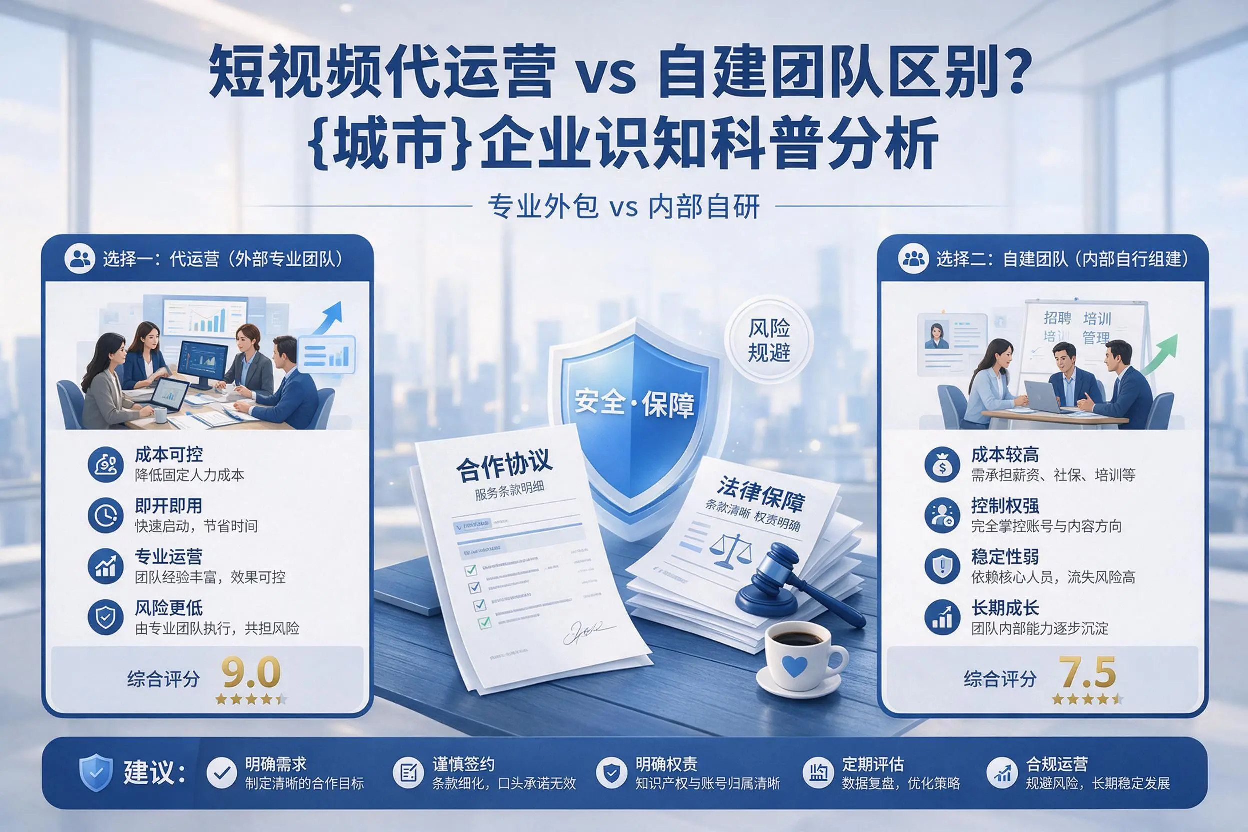 短视频代运营与自建团队区别？怀化企业认知科普分析