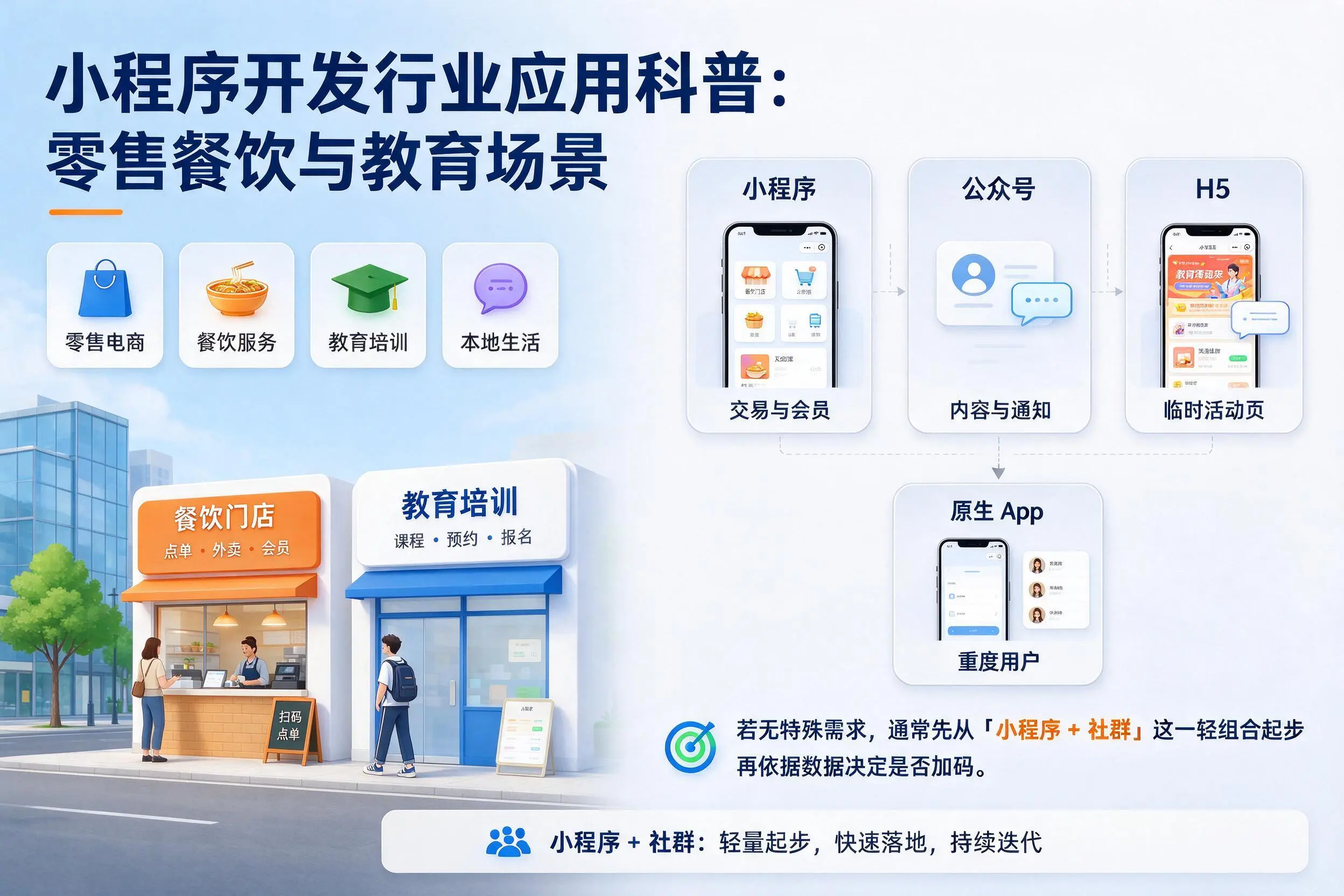 怀化小程序开发行业应用科普：零售餐饮与教育场景