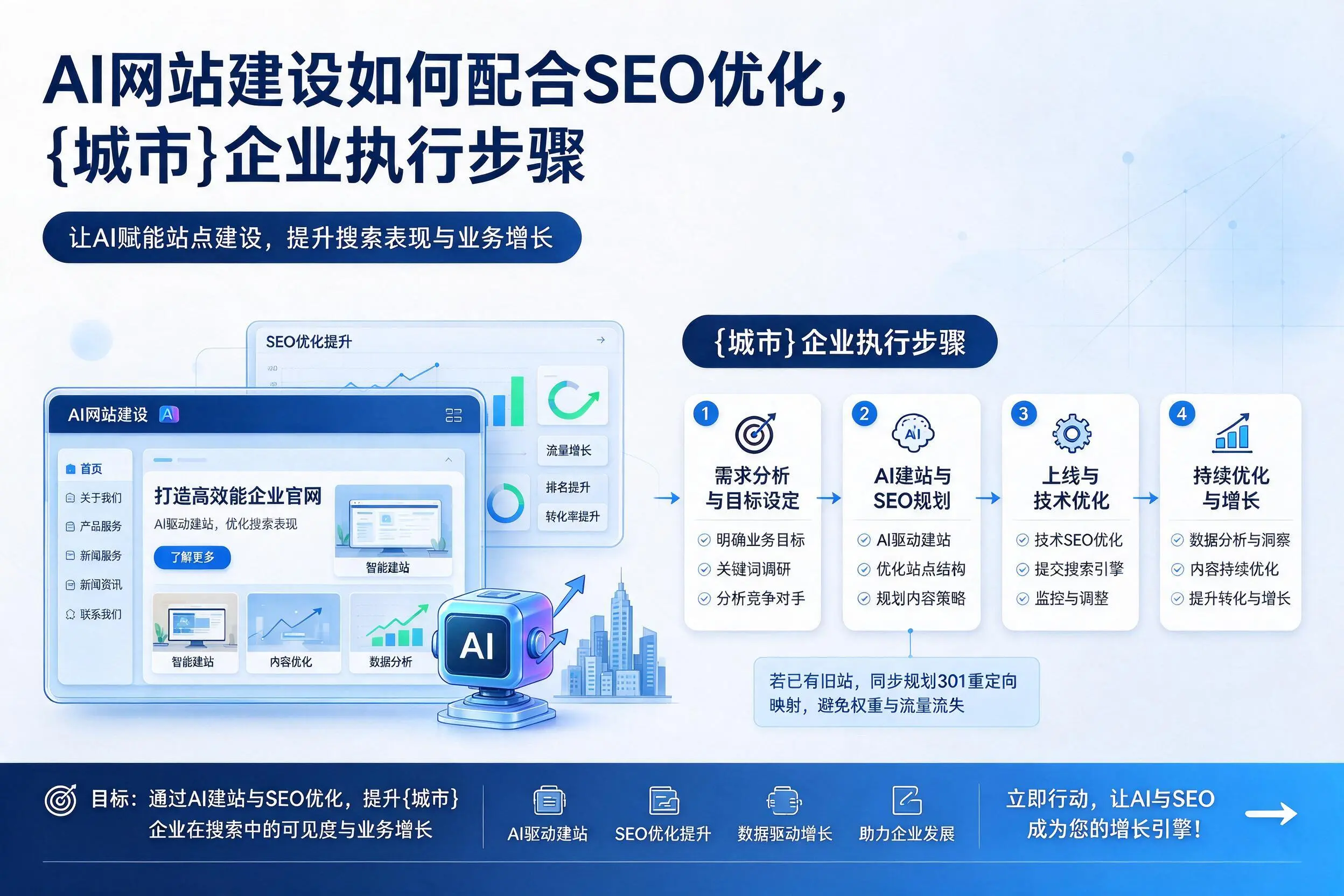 AI网站建设如何配合SEO优化，怀化企业执行步骤