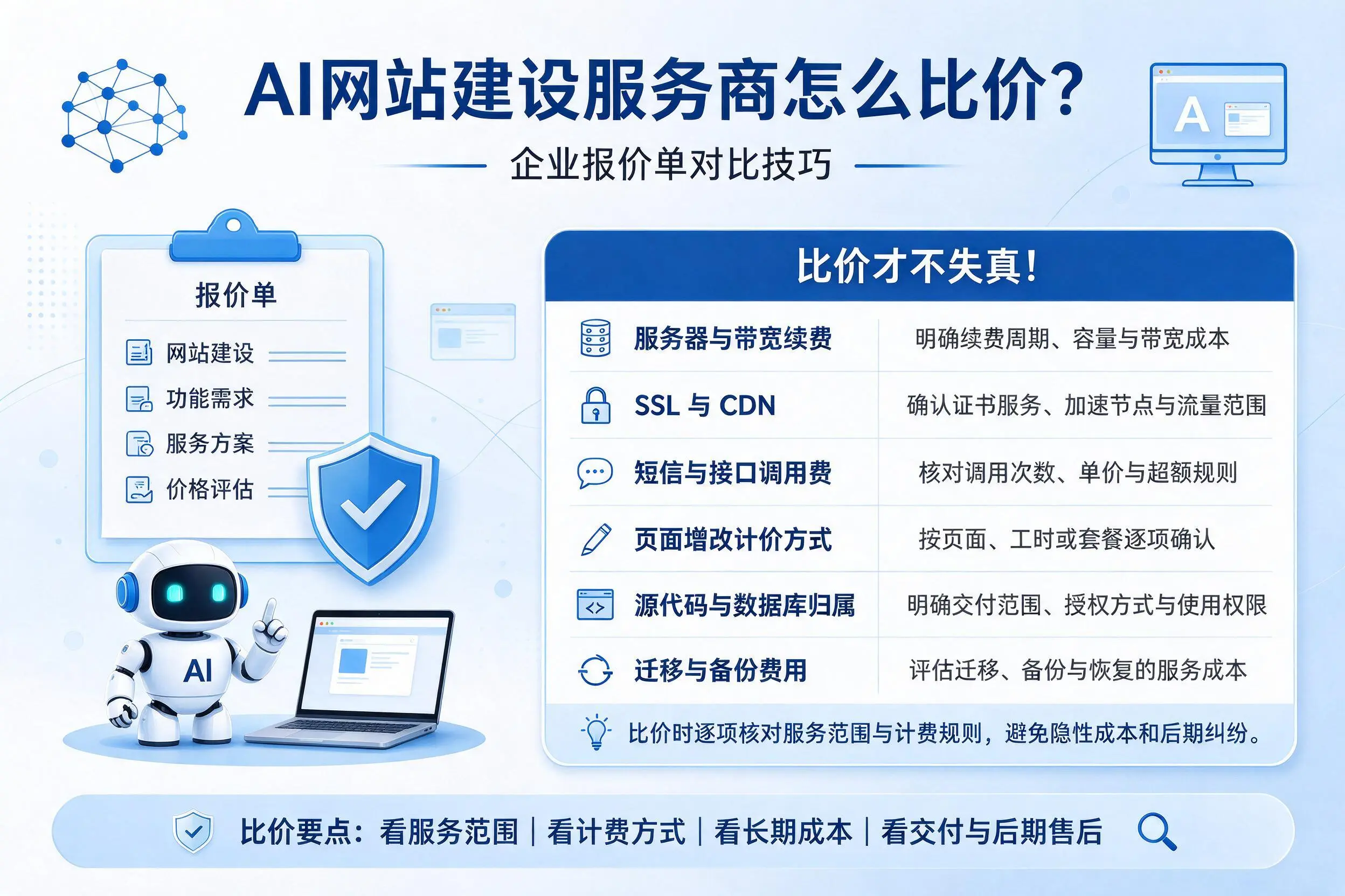 AI网站建设服务商怎么比价？怀化企业报价单对比技巧