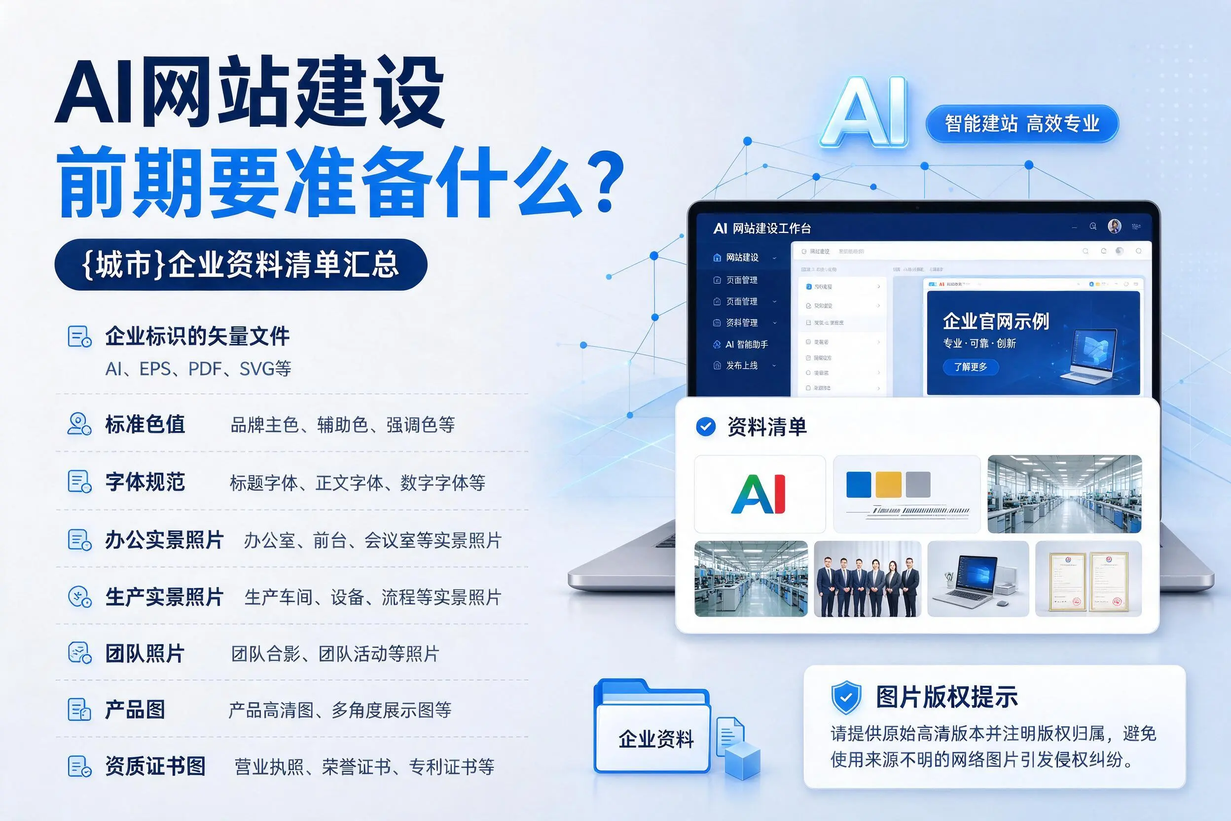 AI网站建设前期要准备什么？怀化企业资料清单汇总